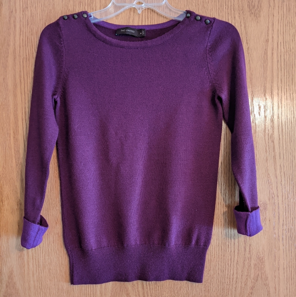 The Limited magenta sweater with button details